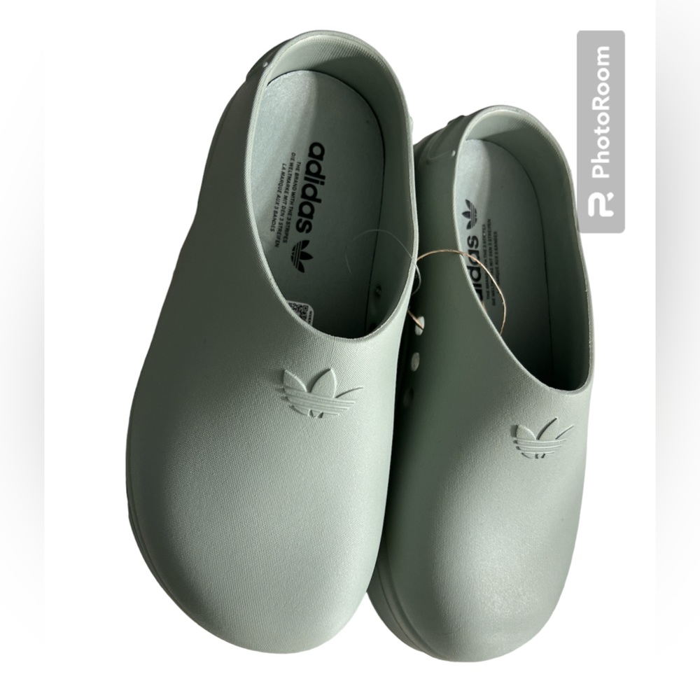 Adidas Adifom Stan Smith Mule Shoes Silver Green Woman's Size 8 IE7053 New
